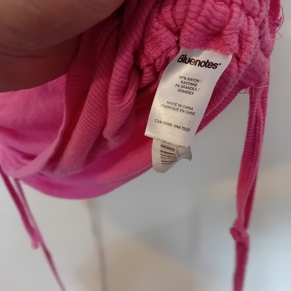 Bluenotes Women's Pink Ruched Casual Tie Up Top Summer Spring Size Large - Picture 6 of 8